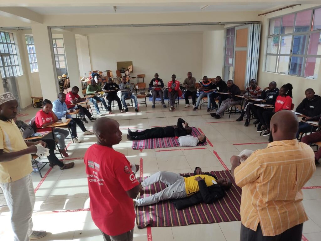 First Aid and Road Traffic Accidents (RTA) training for firefighters in Makueni and other counties.